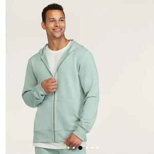 NWT Allbirds Men’s Anytime Full Zip Hoodie Bark Grey XS Waffle Knit